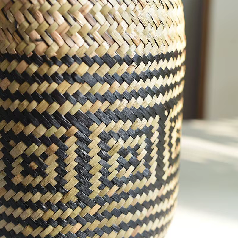 Mir à fleurs en paille tissé à la main, panier de rangement domestique, vase créatif, vase à fleurs séchées, conteneur de plantes vertes pour la décoration intérieure