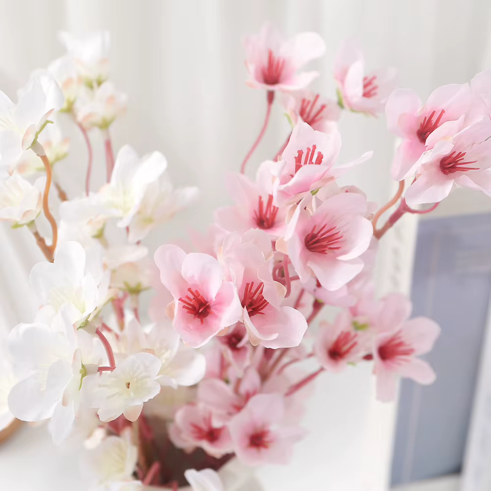 Bouquet de fleurs de pêcher artificielles 39CM