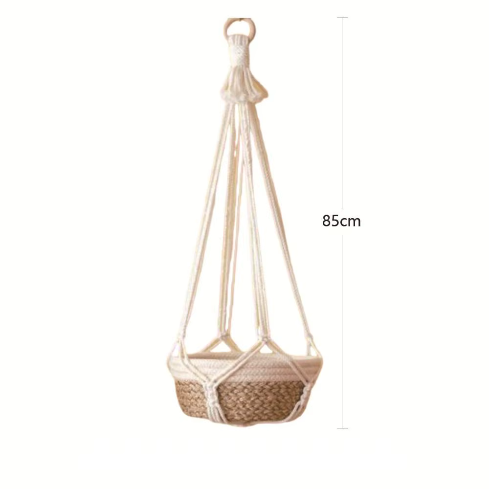 Porte-plantes en macramé pour salon intérieur