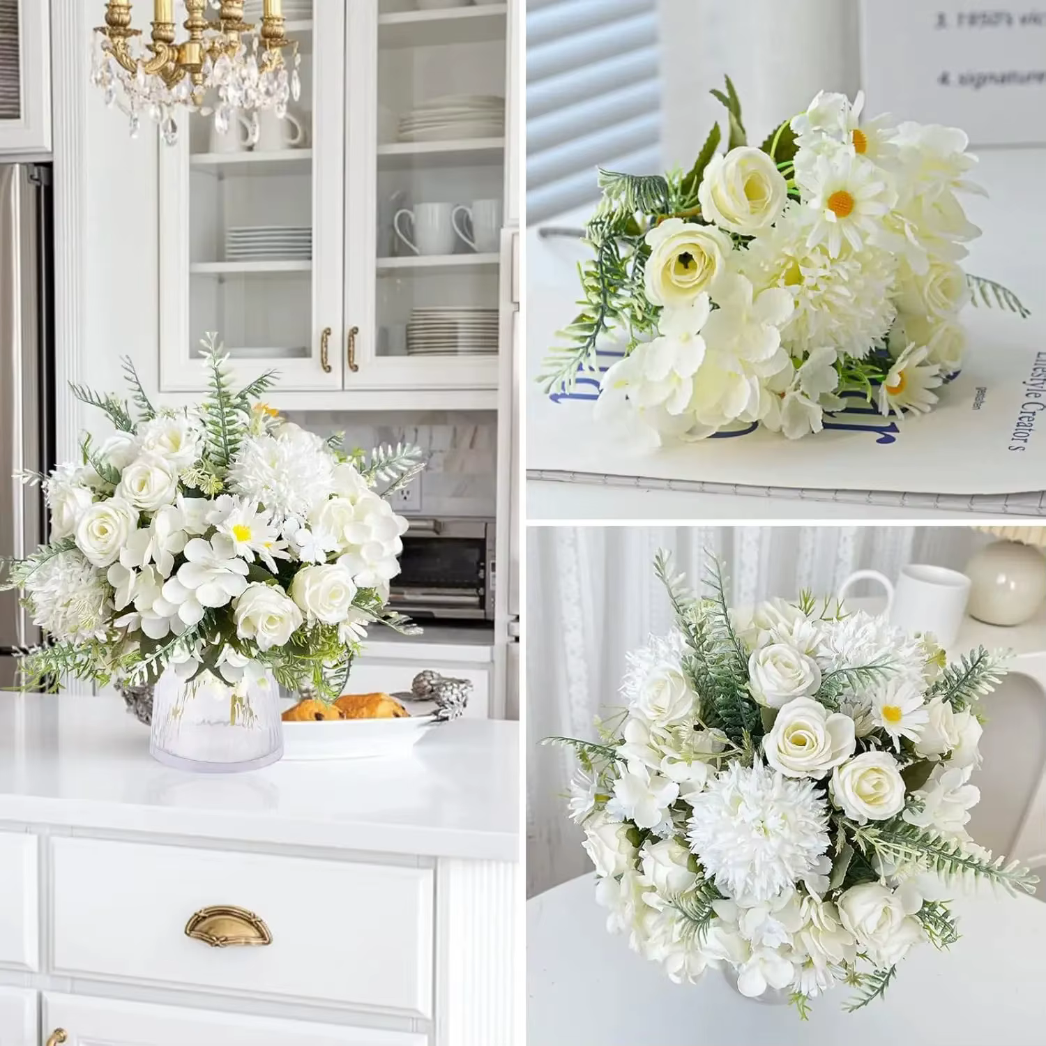 Beaux fleurs artificielles pivoine en soie