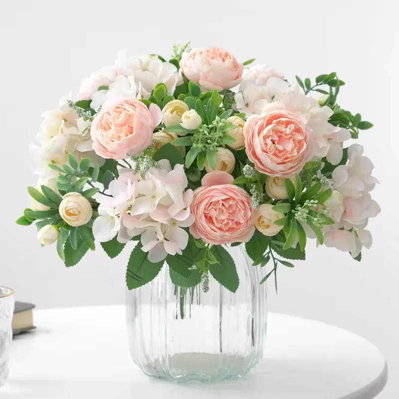 Bouquets en soie bleue