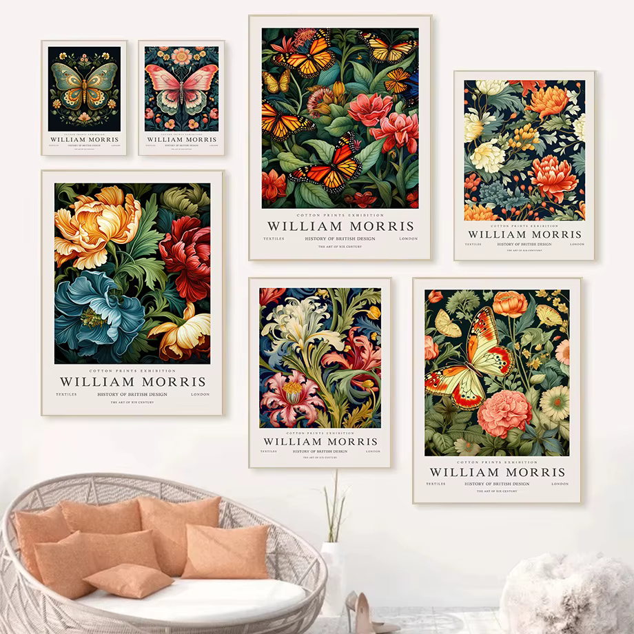 William Morris Animal papillon plante Art fleur colorée abstraite œuvre affiche toile peintures mur Art photos décor à la maison