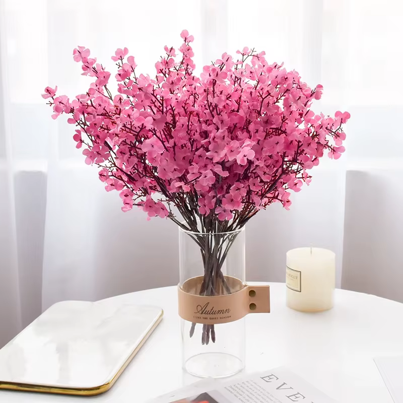 Fleurs artificielles gypsophile en soie rose