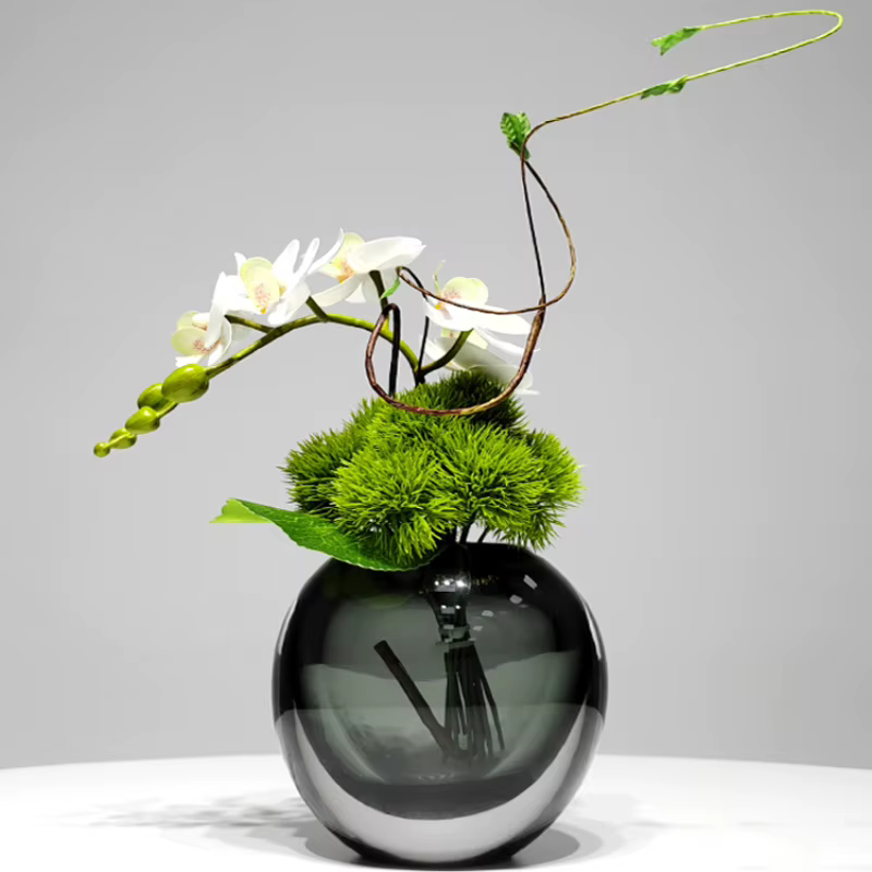 Vase à fleurs glacé Chic avec Design de gouttelettes