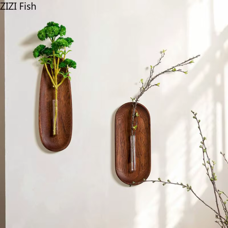 Vase mural en bois, Pots de plantes