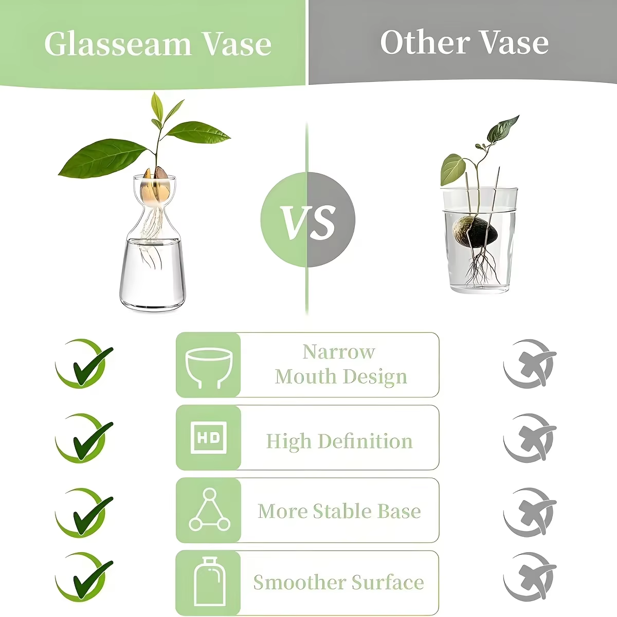 Kit de culture d'avocat - Vase de germination en verre pour les amateurs de jardinage