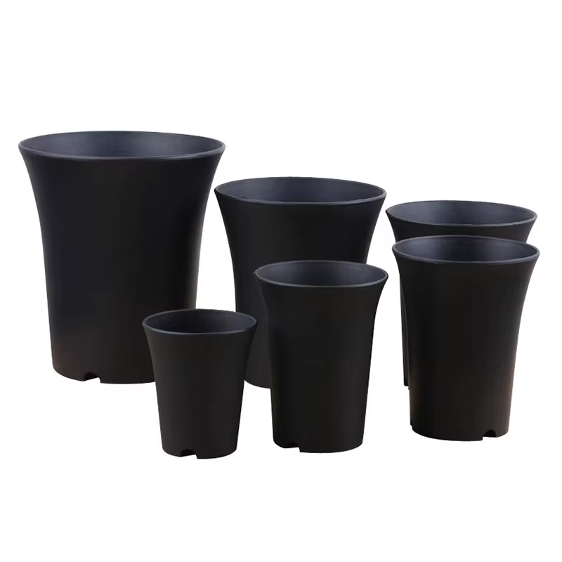 2/5/10 pièces Pot de fleur rond noir boîte de culture épaissie plantes vertes approfondies pot de pépinière de fleurs