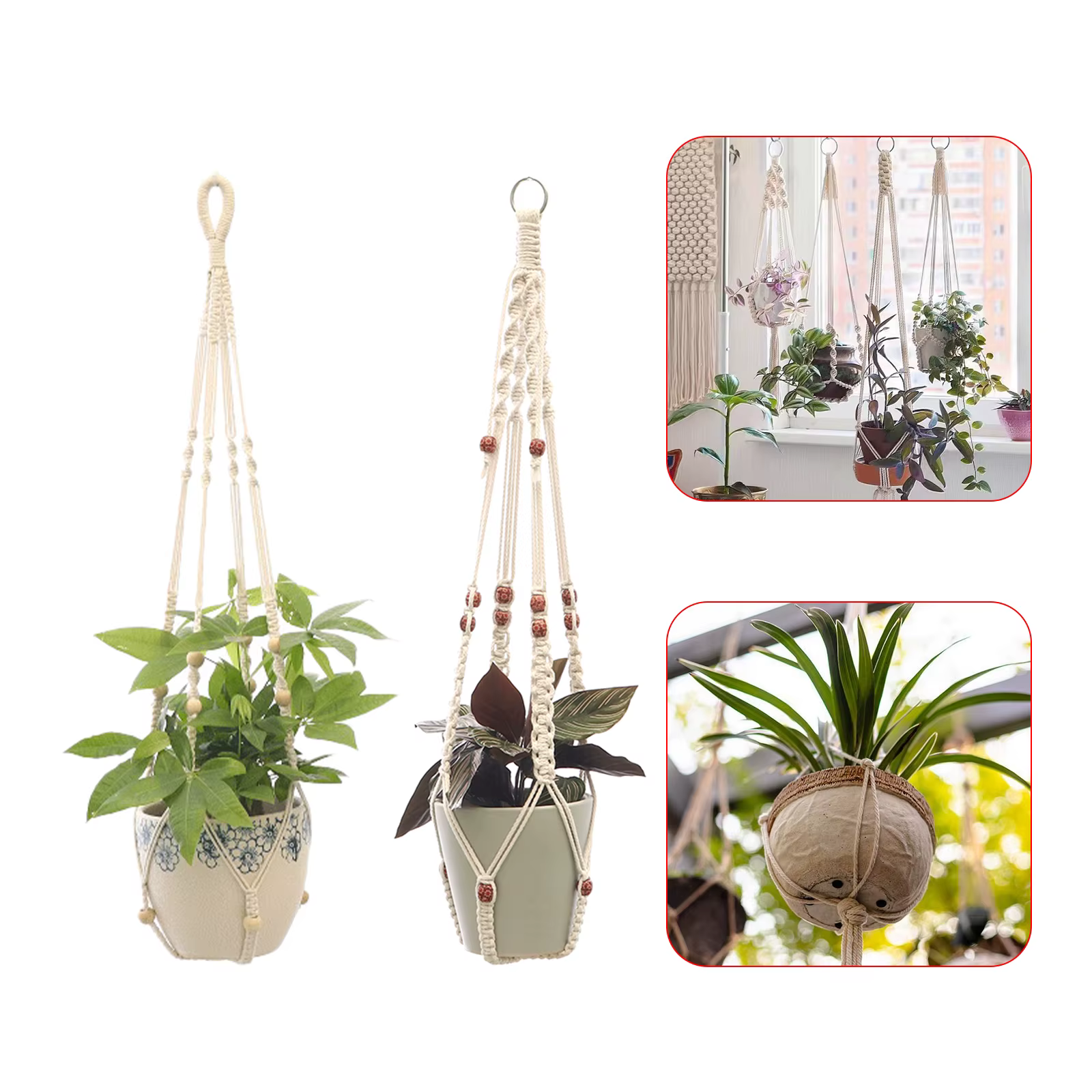 ConfronPlant-Cintre de plante en macramé fait à la main