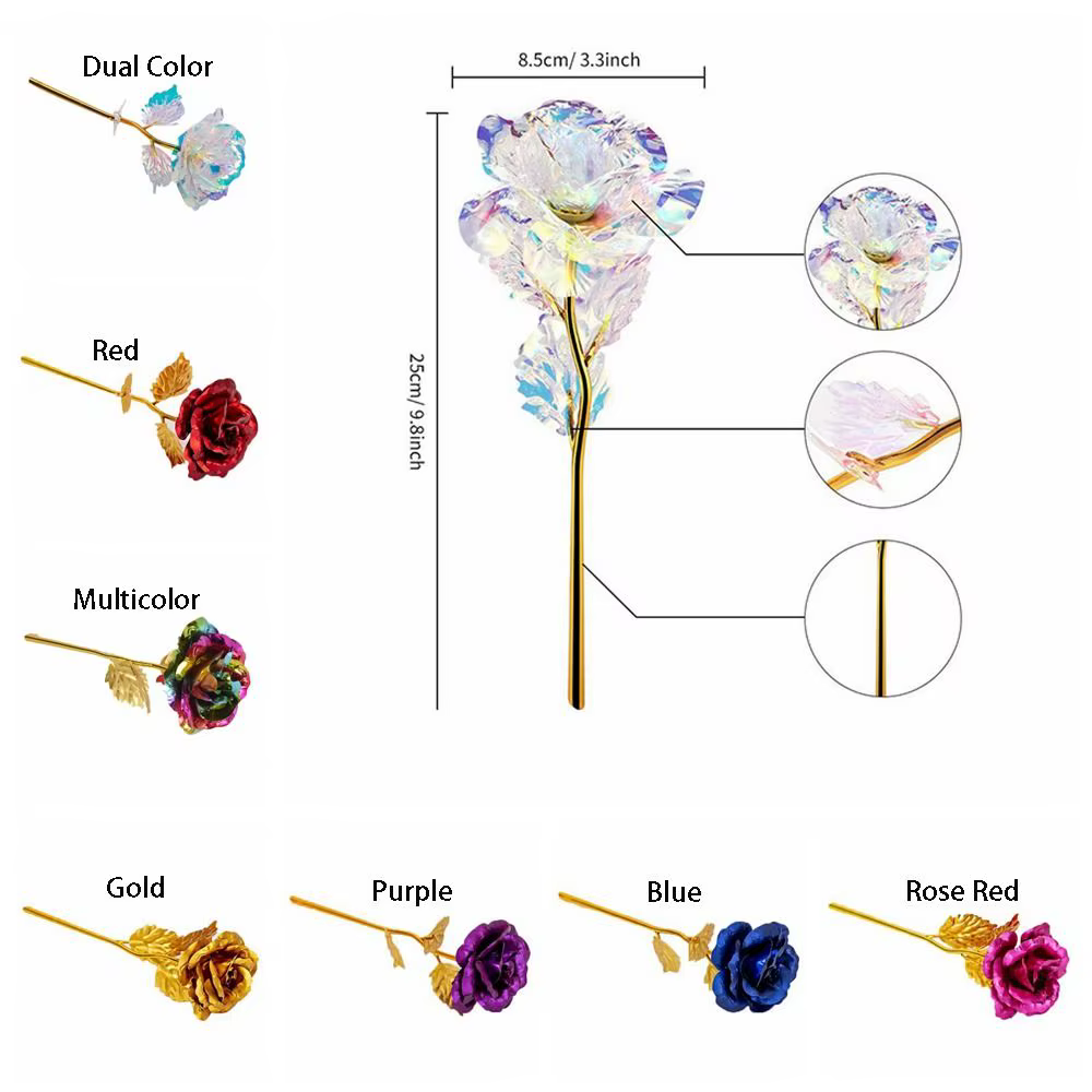 Feuille d'or sûre Rose fleur feuille d'or Rose fleur artificielle Rose fleur Simulation feuille d'or Rose pendentif décor à la maison