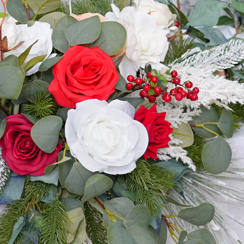 H866220 série de noël pin Needel vigne Table guirlande de fleurs Arrangement Floral de mariage accessoires de tir fournitures de fête d'événement