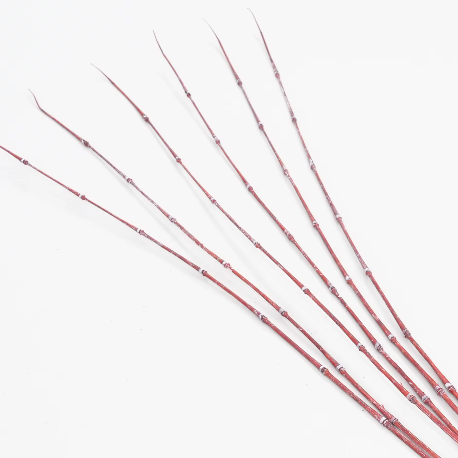 C1998 3.44ft 6 pièces/lot artificiel vert rouge violet mince branche de bambou plante décor à la maison matériel