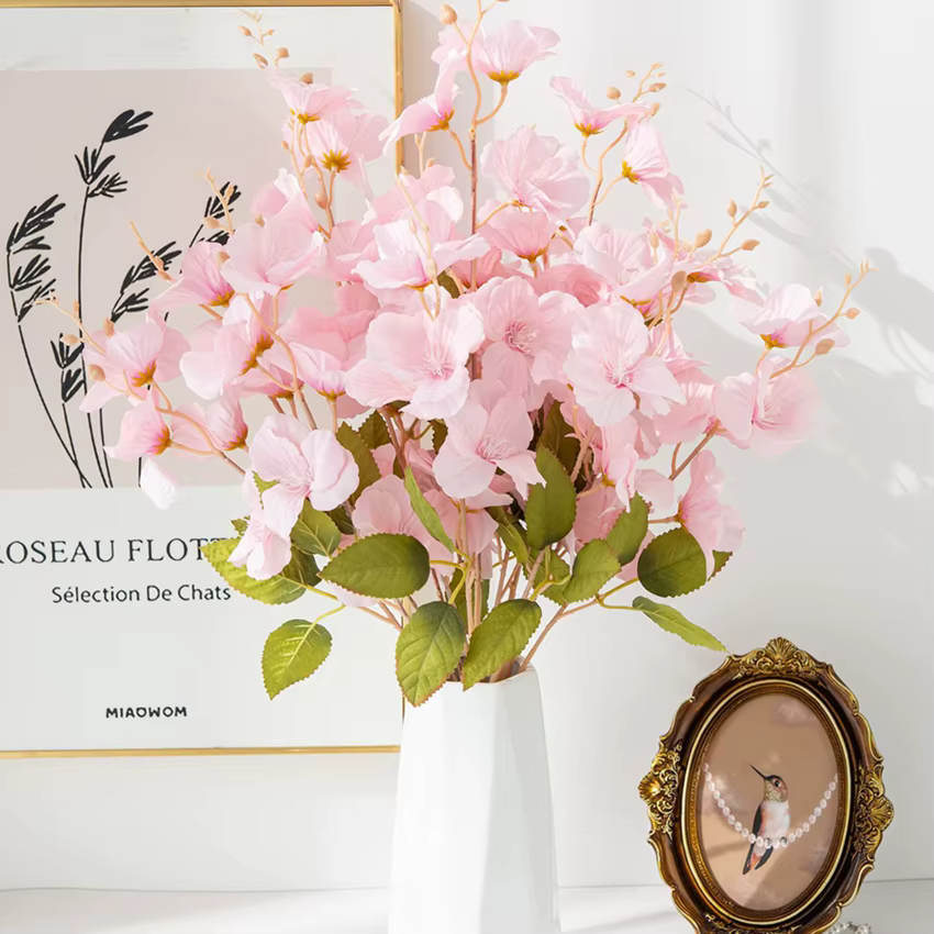 Fleurs artificielles Soie Magnolia Cour Extérieure Mariage Bouquet De Mariée Vase Maison Chambre Décor De Table Festival Joli Arrangement
