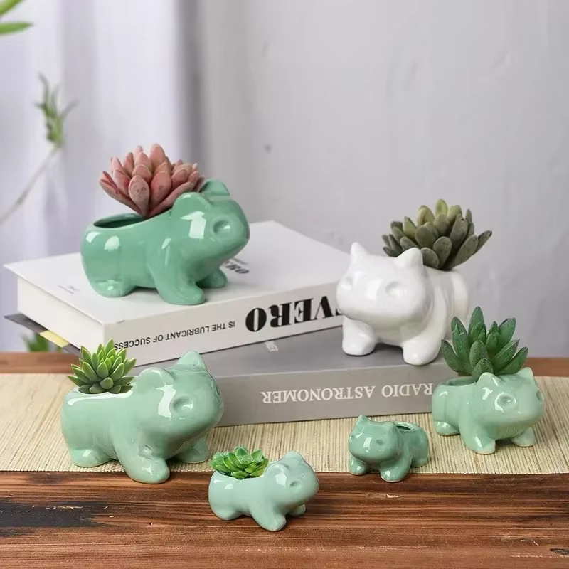 Mini pot de fleurs en céramique avec trou de drainage