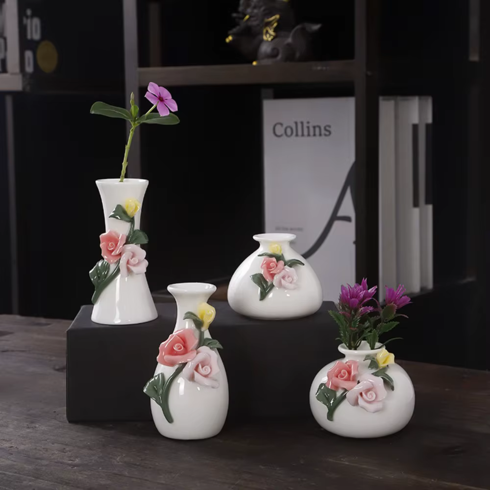 Vases à fleurs hydroponiques en céramique faits à la main