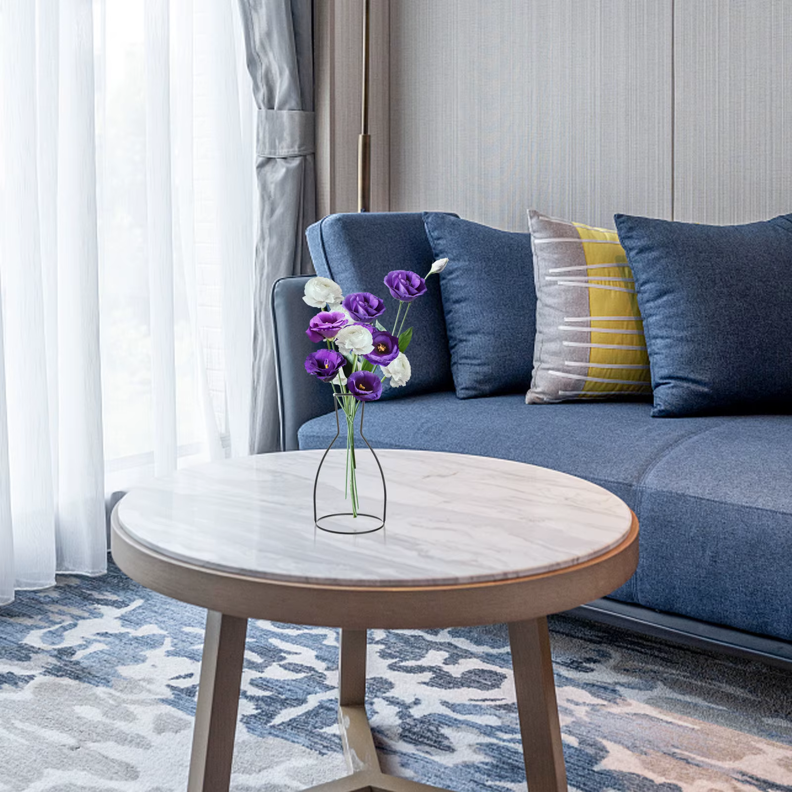 Cadre en fer forgé moderne et élégant pour fleurs séchées