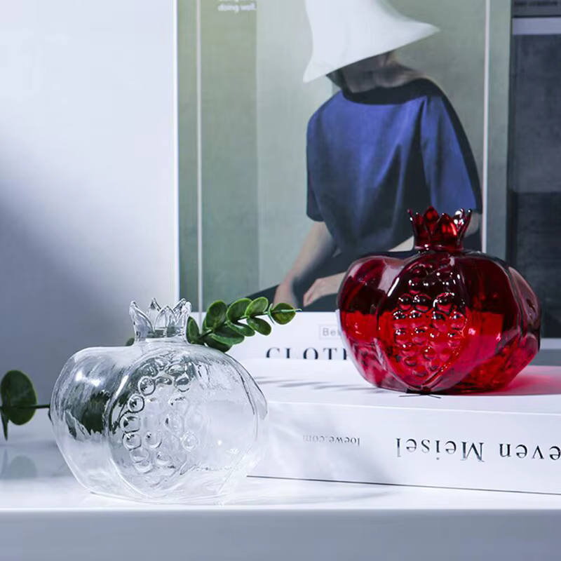 Vase en verre de grenade pour la décoration de la maison