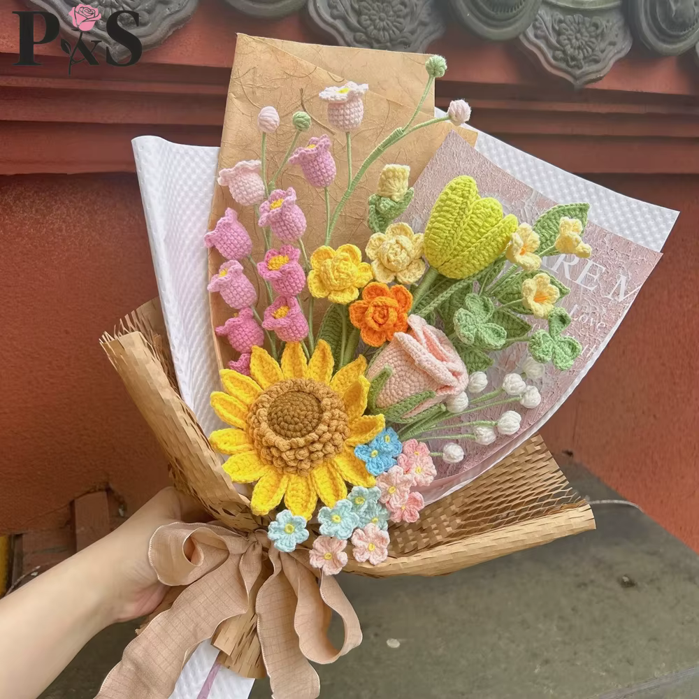 Bouquet de fleurs au Crochet fait à la main