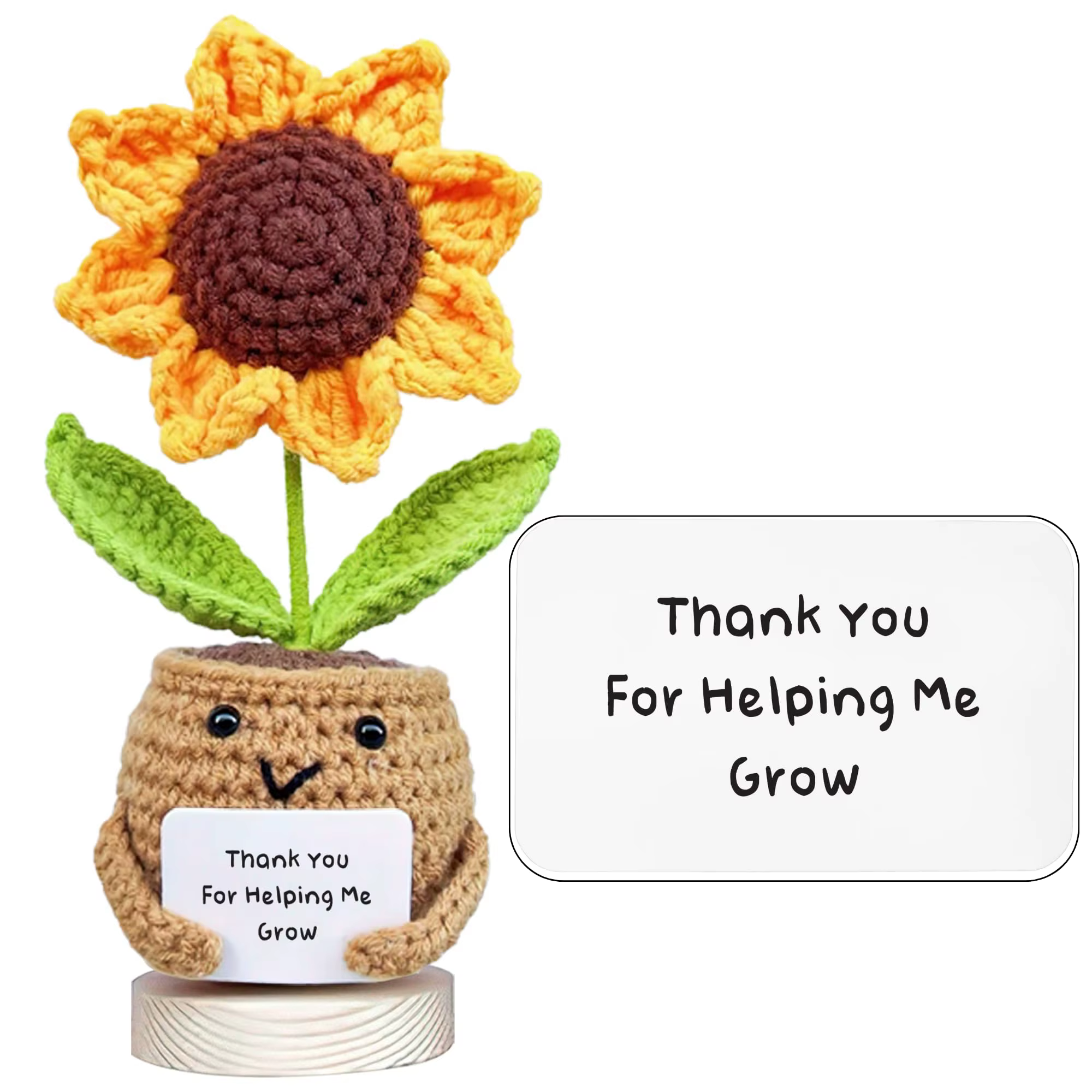 1 pièce de plante de tournesol au crochet en pot