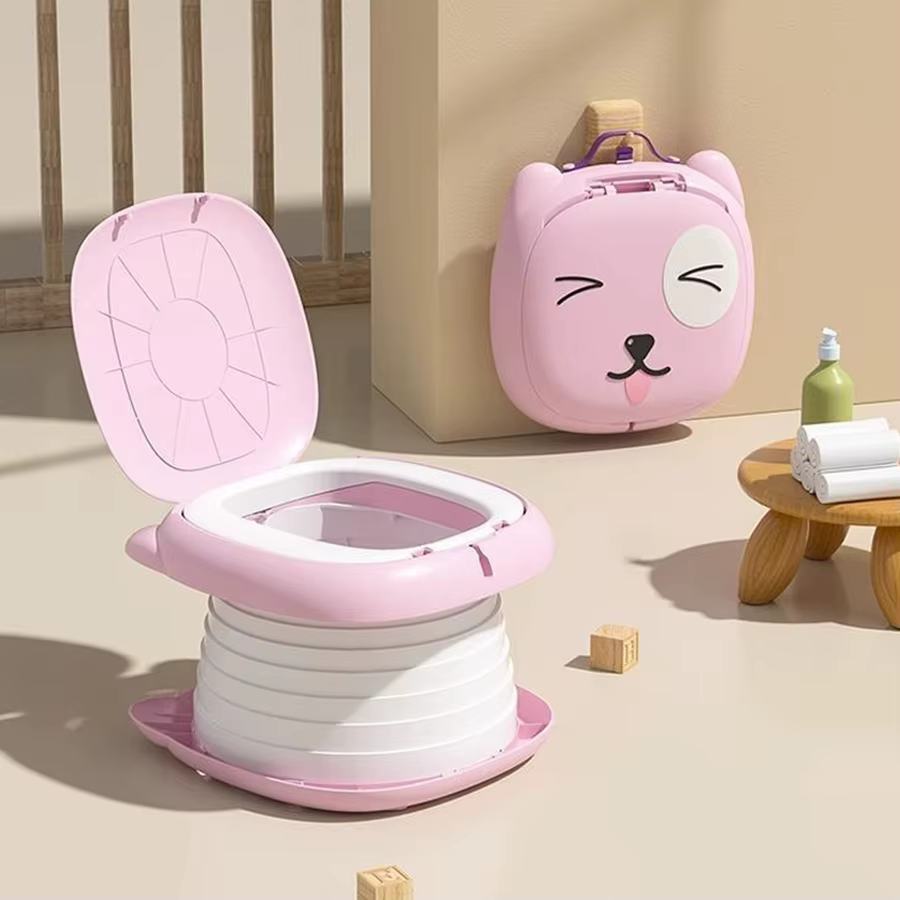 Pot portable pour tout-petits, pot pliable pour l'apprentissage de la propreté, pour voiture, camping, intérieur, extérieur, salle de bain pour bébés, enfants