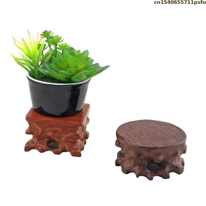 Support de table en bois massif naturel pour vase