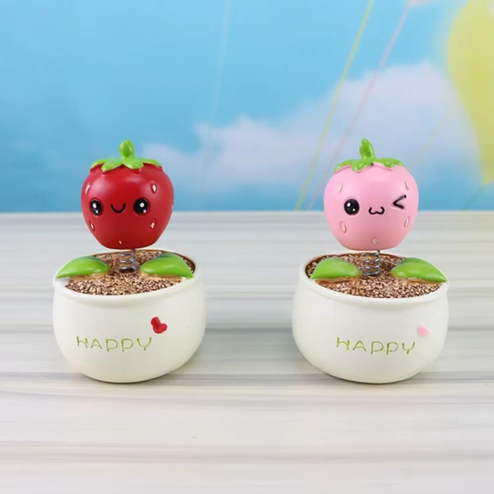 Pot de fleur de fraise en résine pour voiture