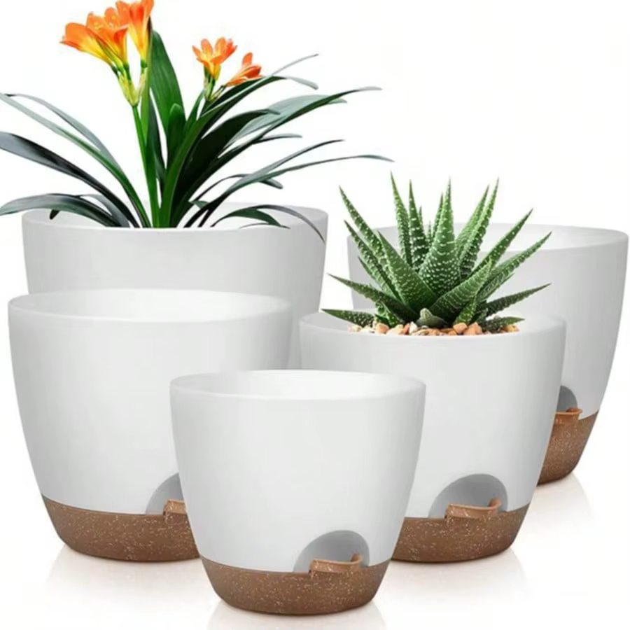 Pot de fleurs décoratif d'intérieur avec trou de drainage