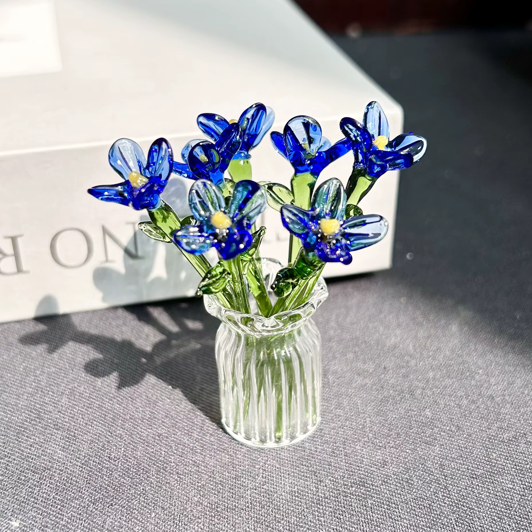Bouquet de fleurs en verre émaillé