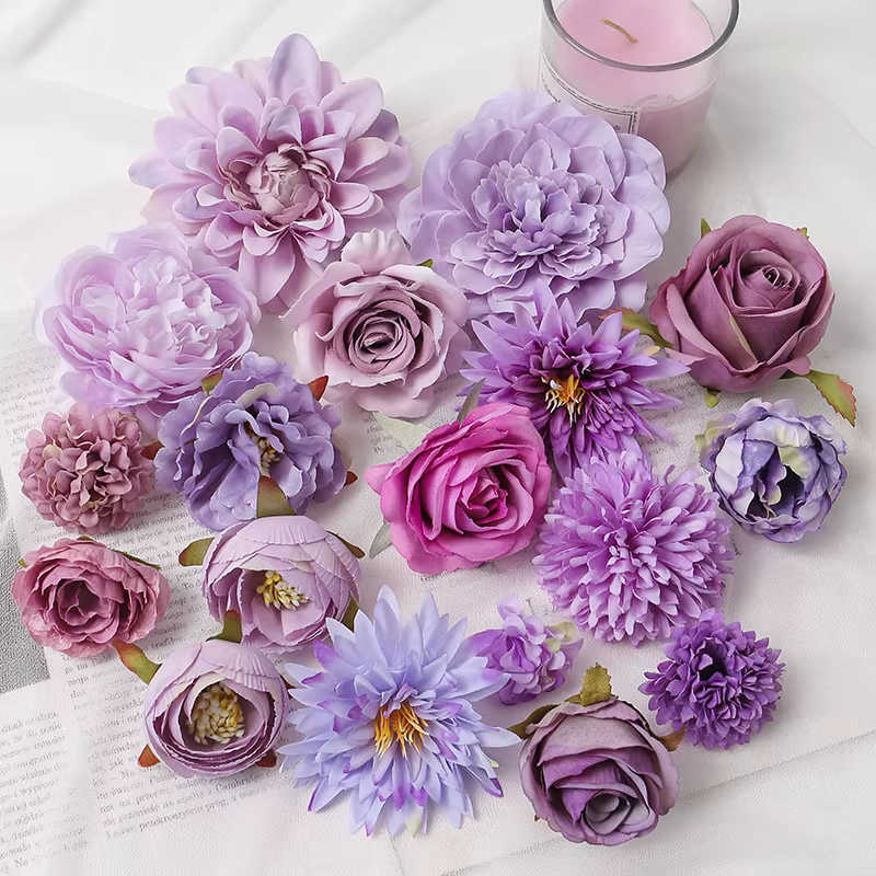 Tête de fleurs artificielles en vrac