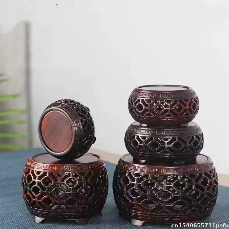 Socle en palissandre - Artisanat creux fait à la main | Présentoir polyvalent pour figurines