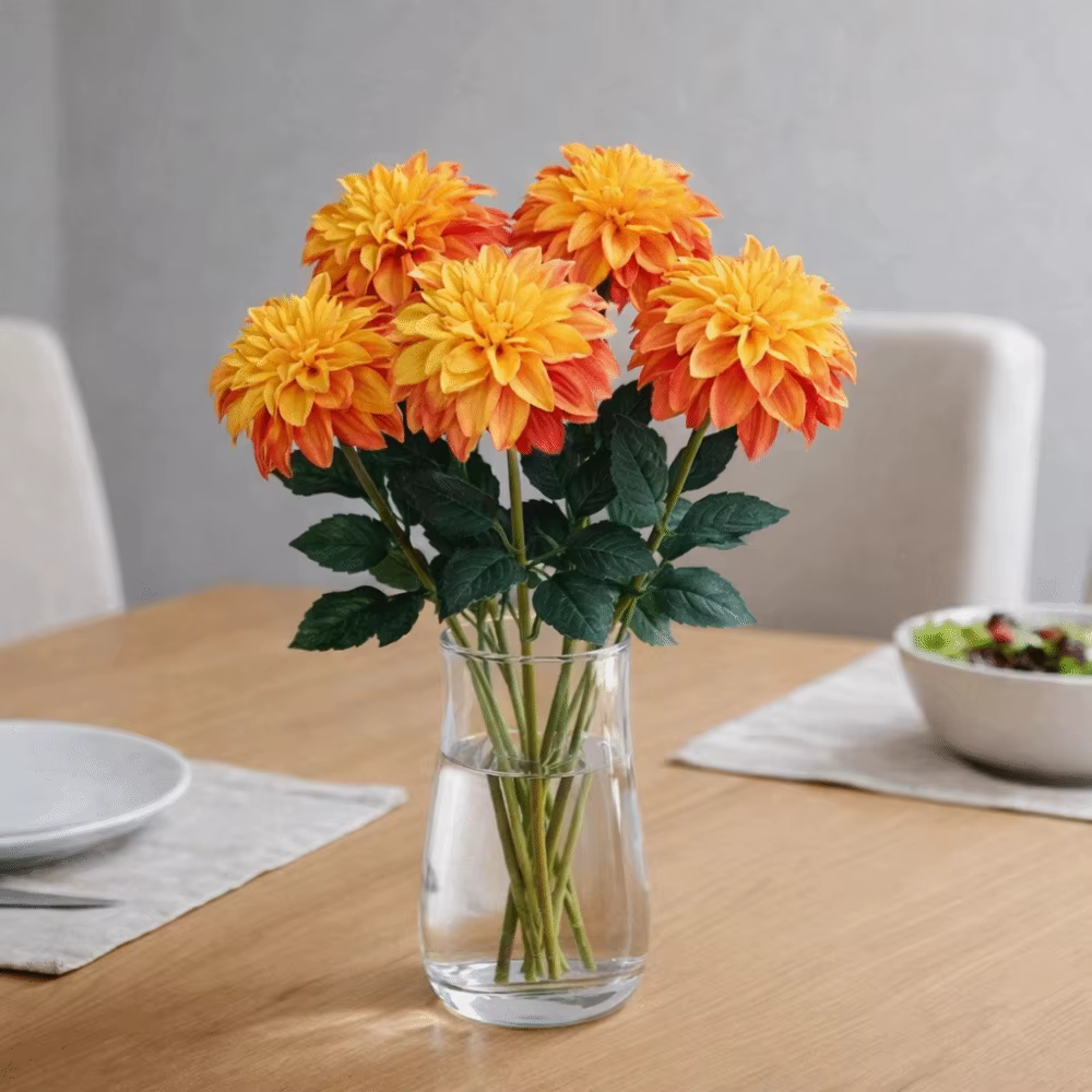 Arrangement floral : Grande fleur artificielle réaliste en forme de dahlia imprimée en 3D