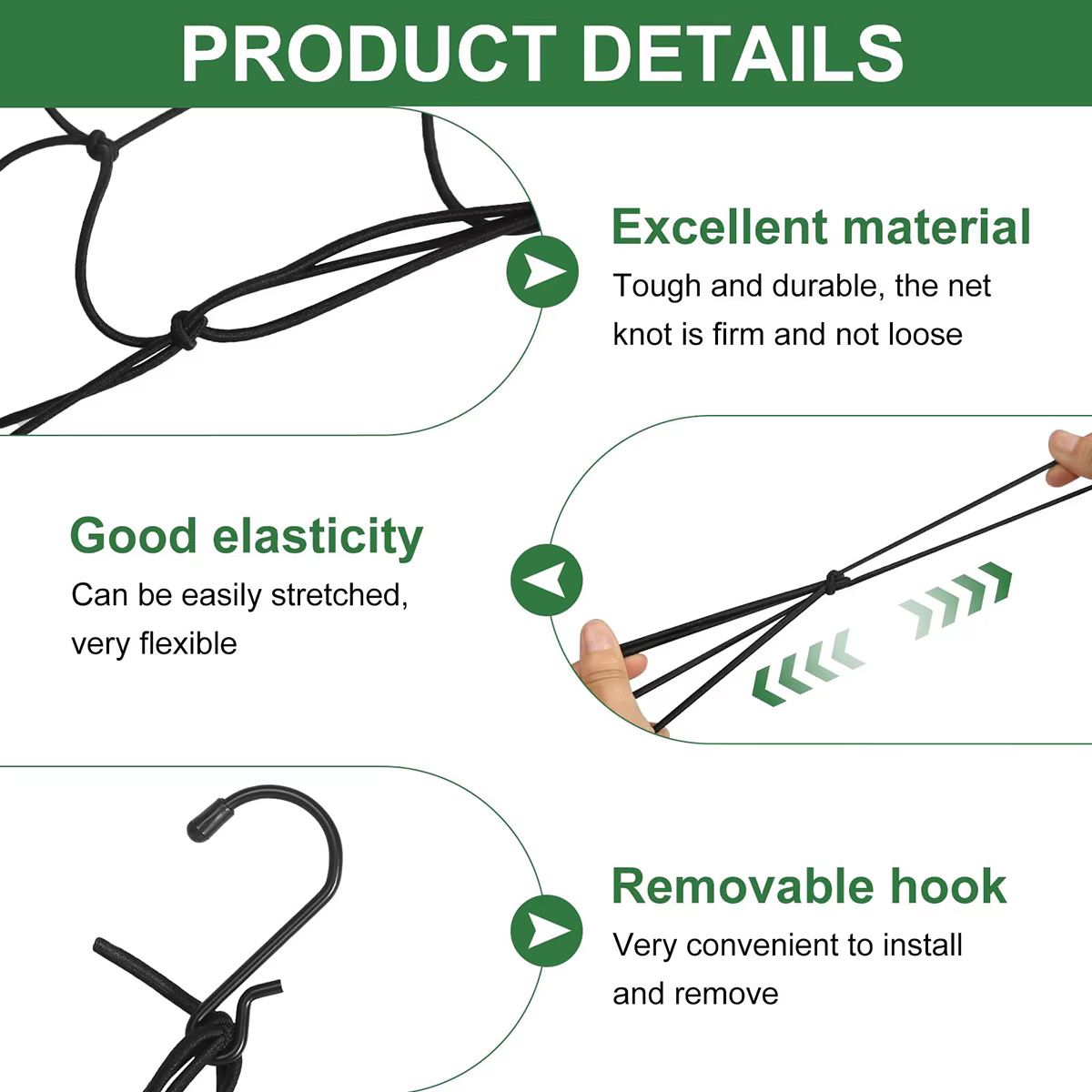 Filet à plantes élastique extensible, filet de tente de plantation, filet de plantation pour plantes grimpantes, filet de Support pour plantes