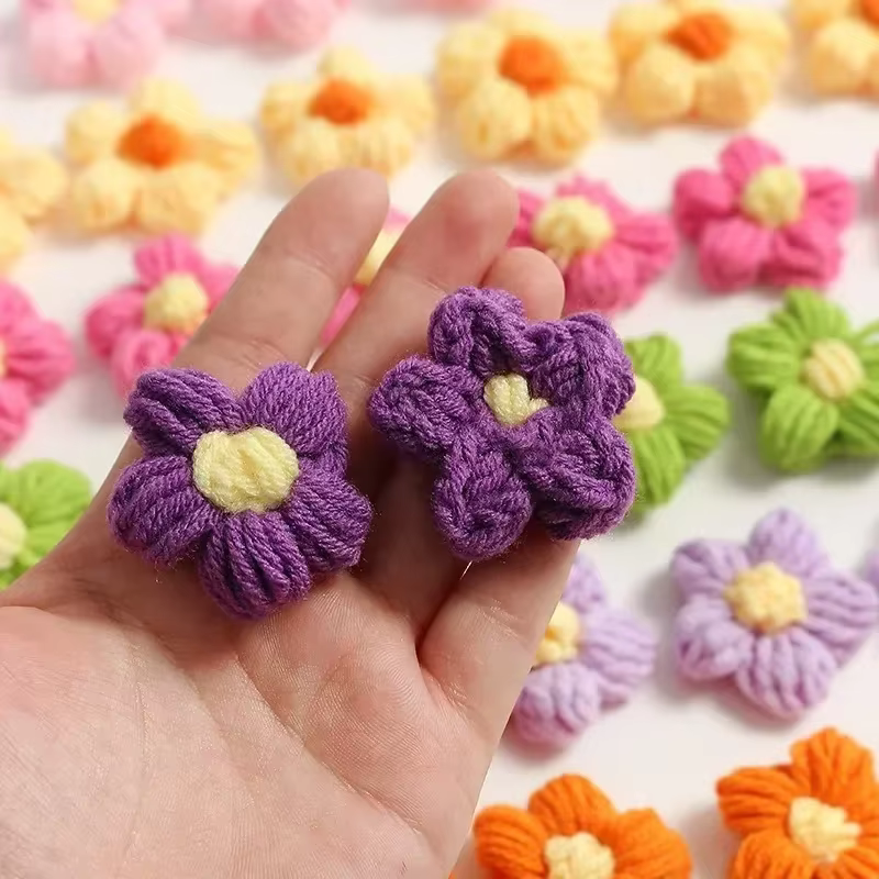 Ornement de bouquet de fleurs en fil crocheté