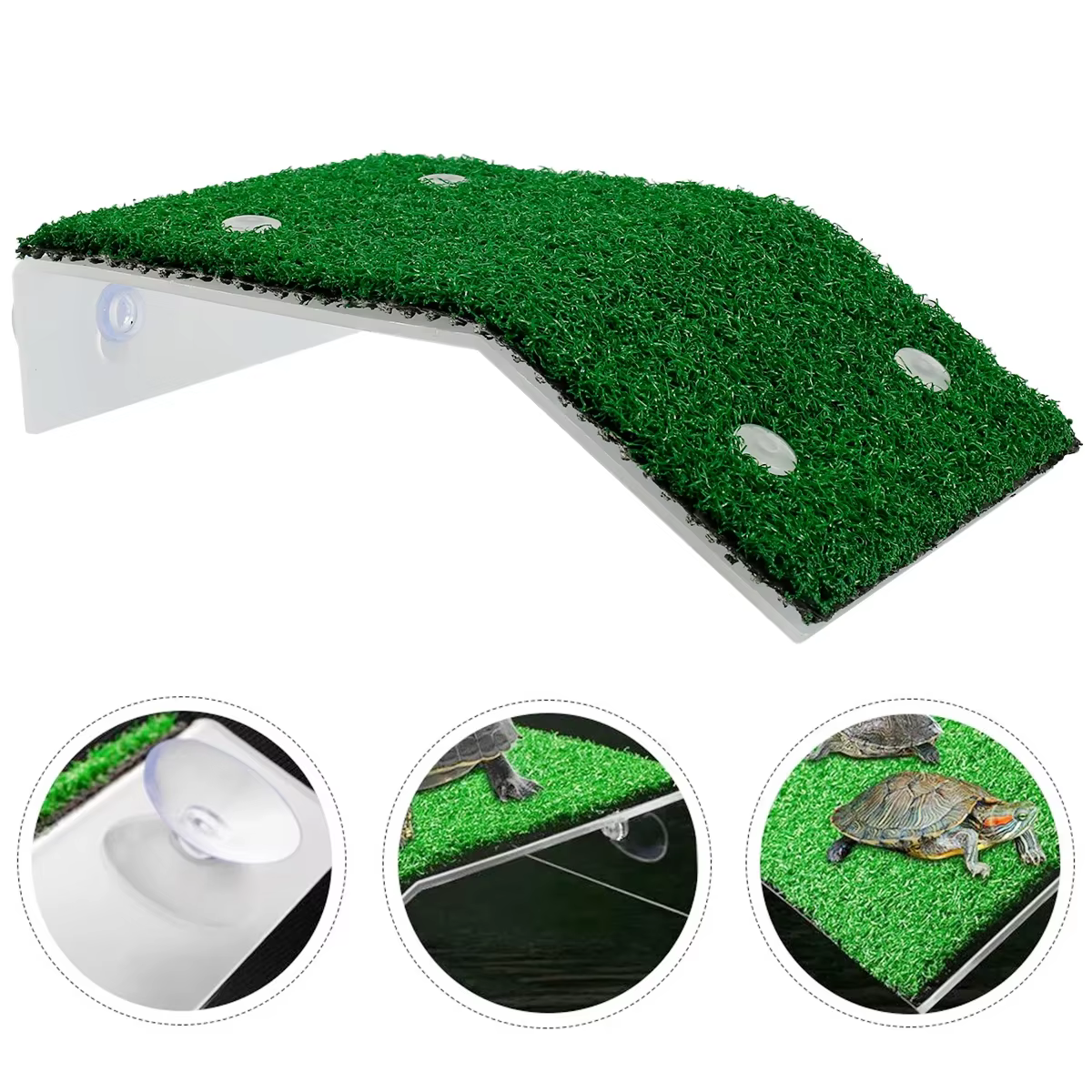 Plate-forme de se prélasser pour tortues, Simulation de repos, rampe de pelouse, quai de tortue, île flottante, Terrarium pour Reptile, accessoire d'aquarium