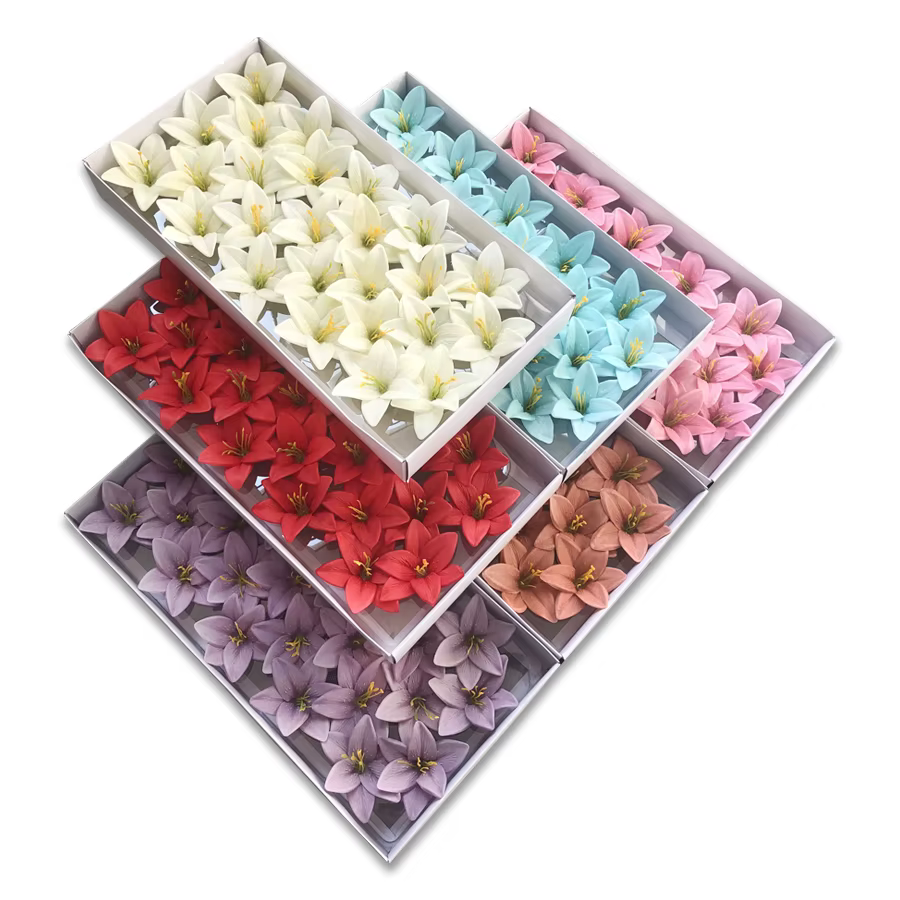 Bouquet de fleurs de lys artificielles parfumées