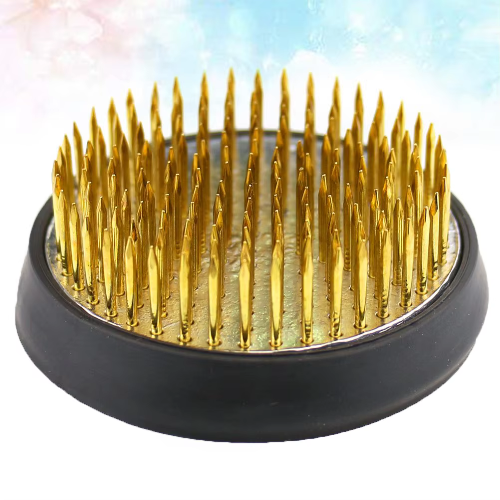 Fleur en cuivre de Kenzan Ikebana, porte-fleur japonais, épingle florale