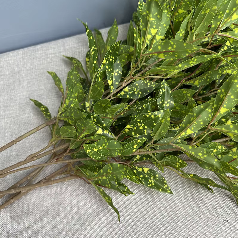5 pièces de plantes artificielles vertes en bois et plastique