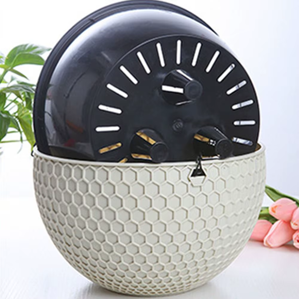 Pot de fleurs suspendu en nid d'abeille avec drain et chaîne de suspension