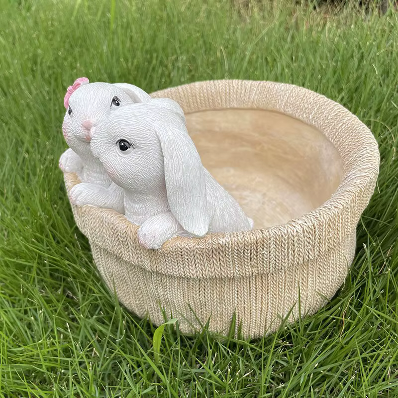 Pot de fleur de lapin de pâques