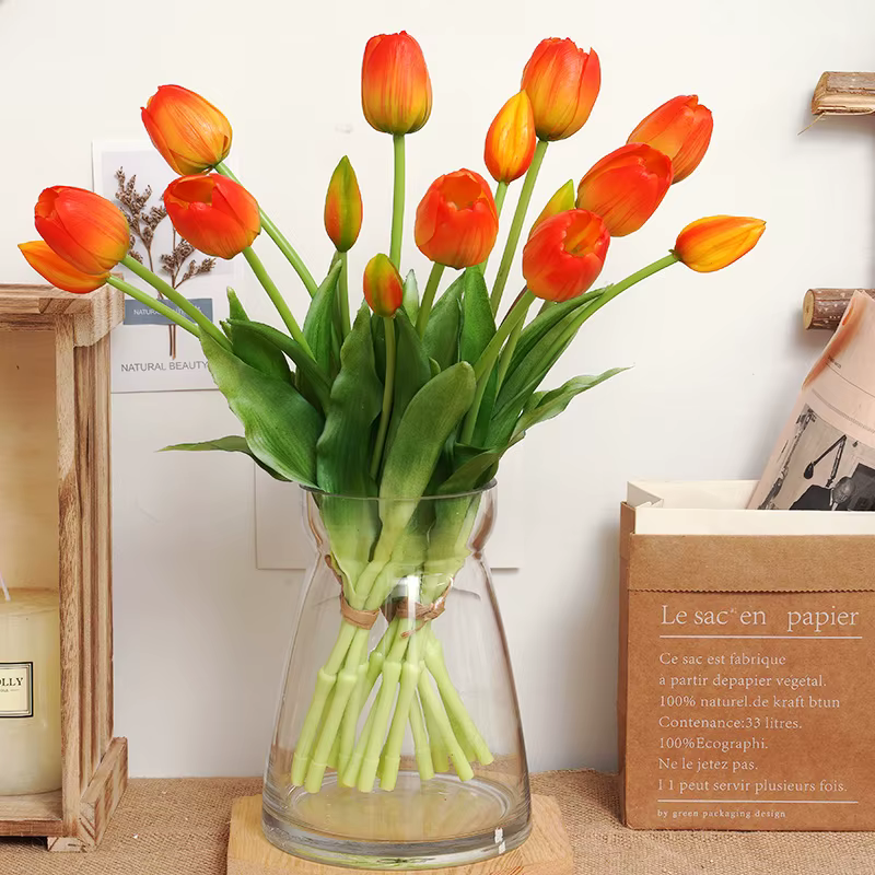 Bouquet de tulipes à cinq têtes en Silicone