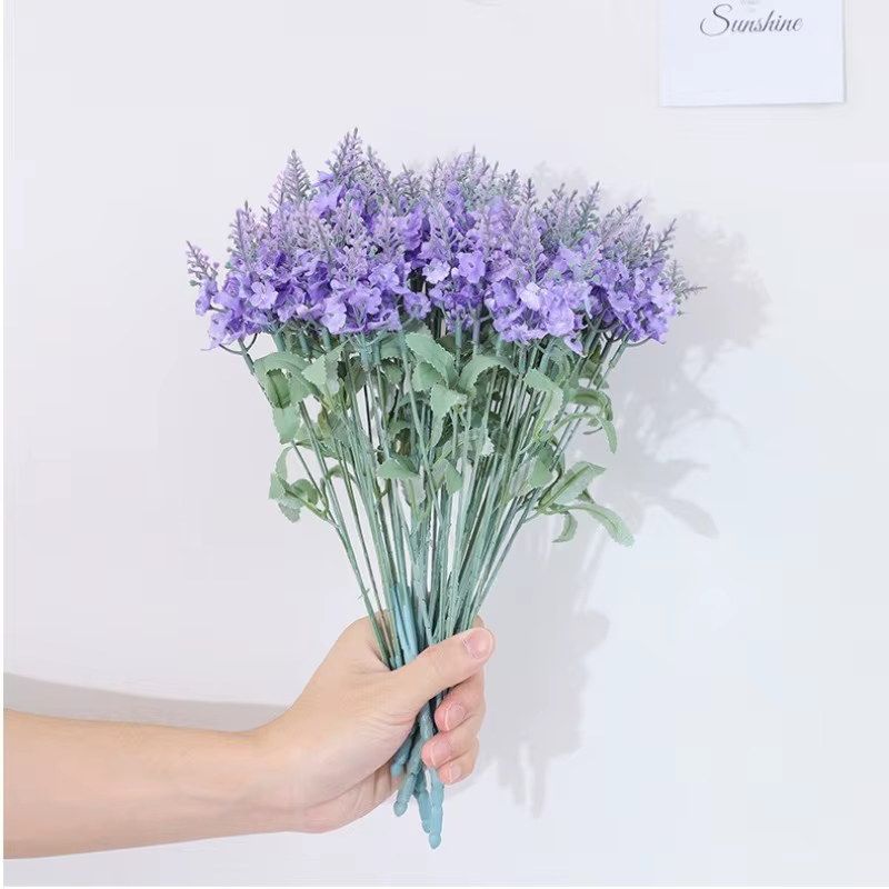 10 têtes de fleurs artificielles de lavande