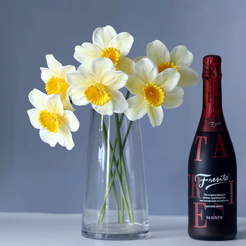 Bouquets de fleurs de narcisse artificielles au toucher réel