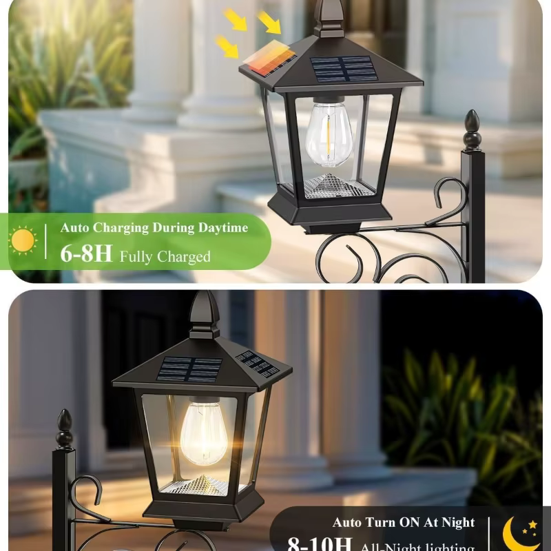 Pot de fleurs solaire imperméable d'extérieur 2-en-1 avec lumière décorative pour la maison