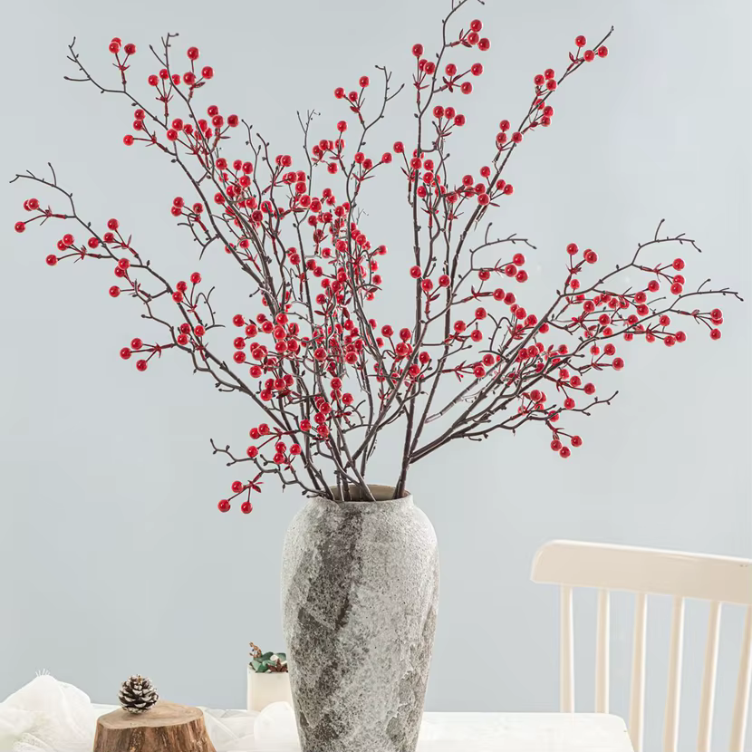 Plantes Artificielles Houx Petit Fruit Rouge