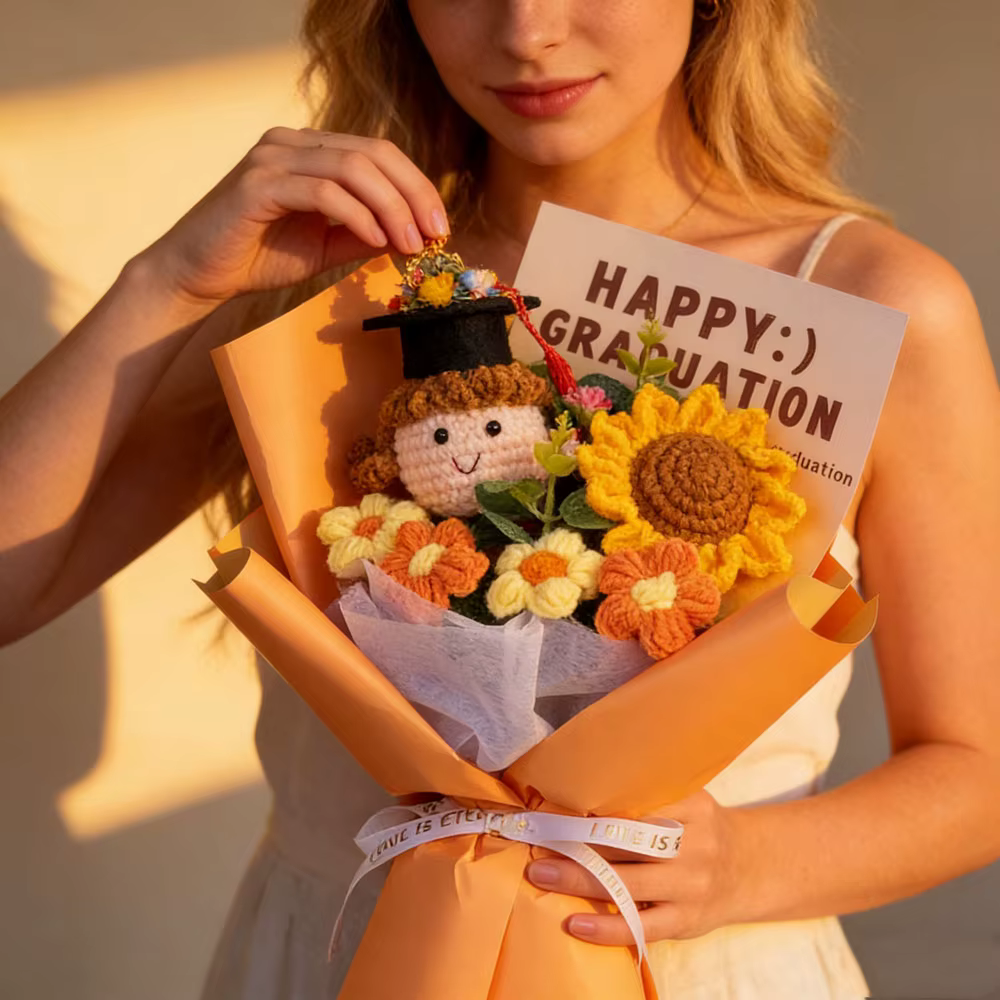 Fleurs au crochet, Bouquet de fleurs de remise de diplôme