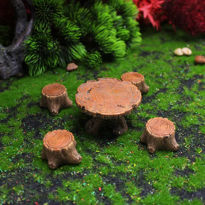 5 souches d'arbre miniatures