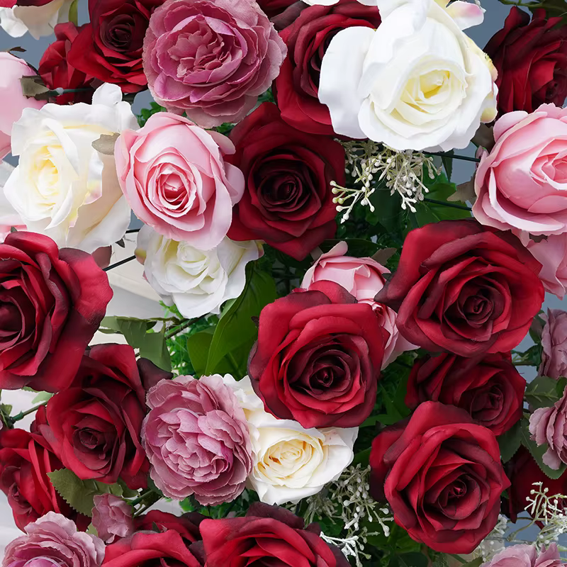 Angela fleur A8788 Rose rouge Pampas herbe