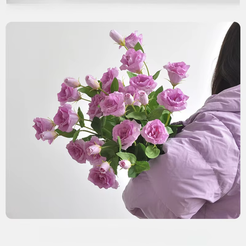 Fleurs artificielles soie rose Lisicodon Platycodon maison chambre décoration réel toucher fausse fleur Simulation Platycodons branche