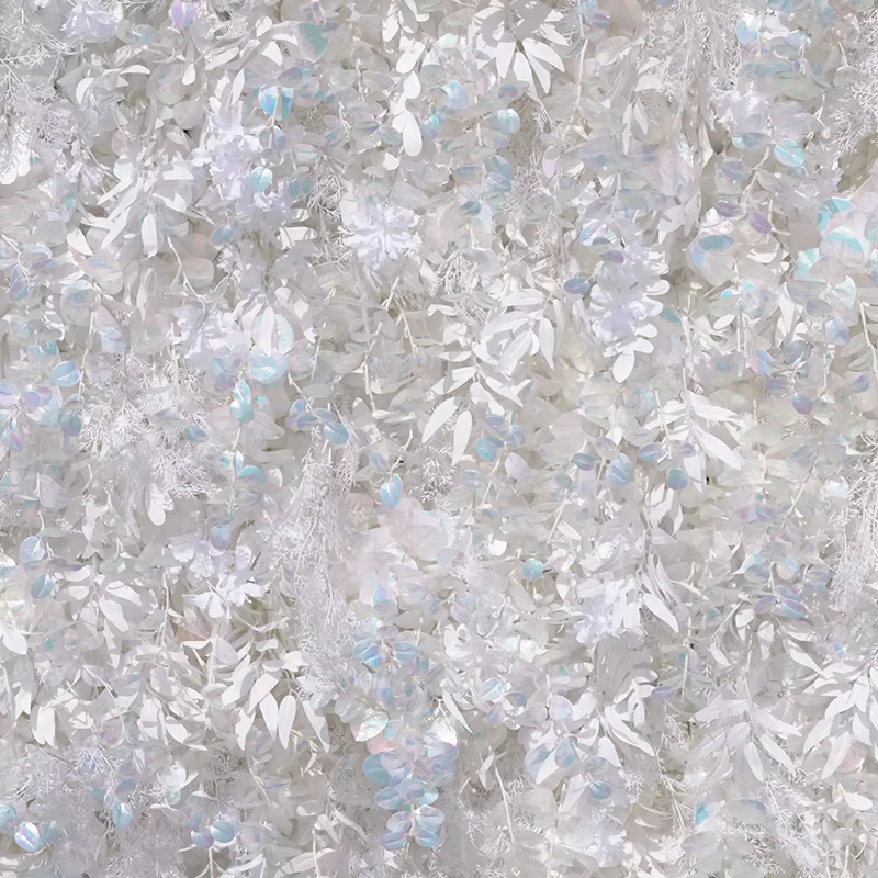 A8894 pur blanc fleur de cerisier Eucalyptus brume herbe retrousser tissu