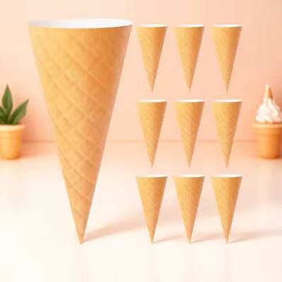 Lot de 10 cônes à glace en papier d'emballage floral