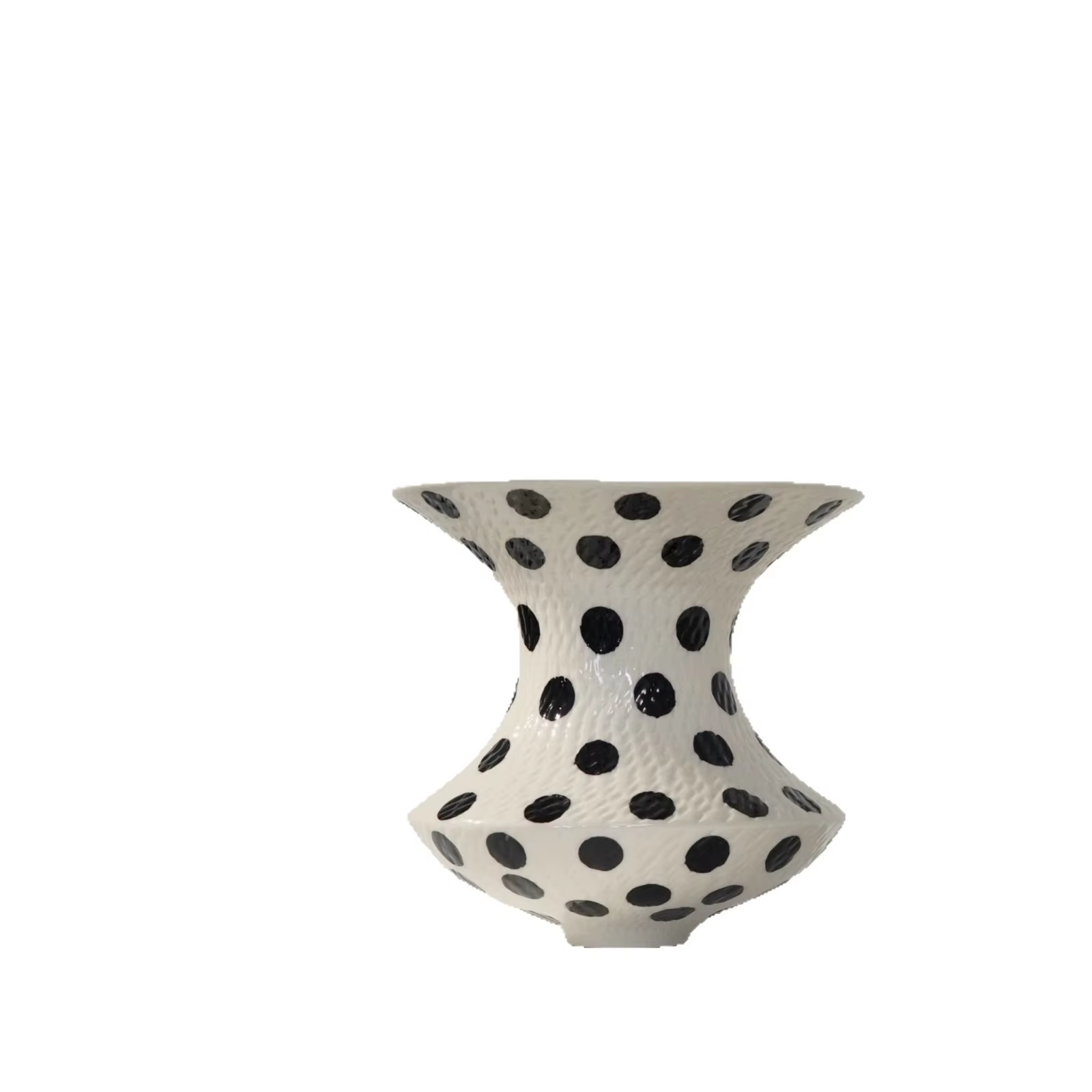 Vase en céramique à pois avec poignée